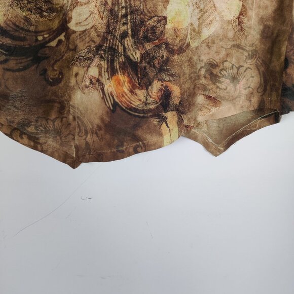 Dressbarn Women's Blouse Size 2X Beige Flowered Jeweled Cord Embroidery Y2K Chic - Picture 6 of 11